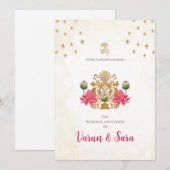 Invitation de mariage hindou & invitations indienn (Devant / Derrière)