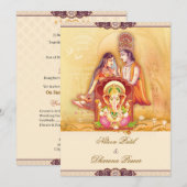 Invitation de mariage hindou Radha Krishna (Devant / Derrière)