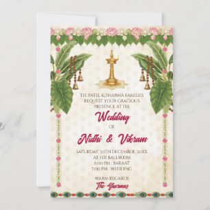 Invitation de mariage hindou traditionnel sud-indi