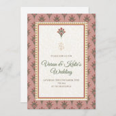 Invitation de mariage hindoue en mariage indien (Devant / Derrière)