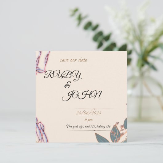 invitation de mariage hivernal (Debout devant)