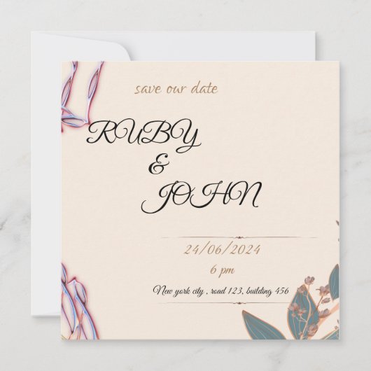 invitation de mariage hivernal (Devant)