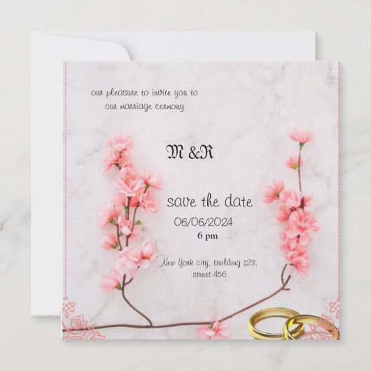 invitation de mariage hivernal (Devant)