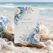 Invitation de mariage Hortensia Bleu