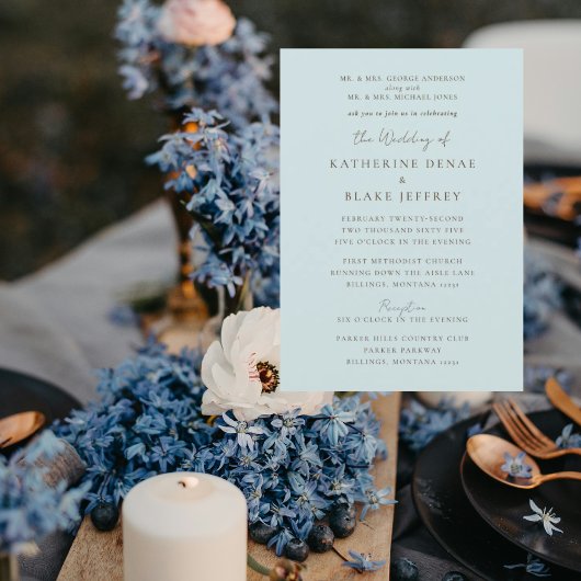 Invitation de mariage Icy Blue 2 Venue Chuch