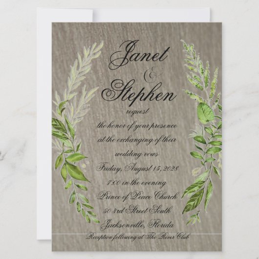 Invitation de mariage Indian River Flat (Devant)