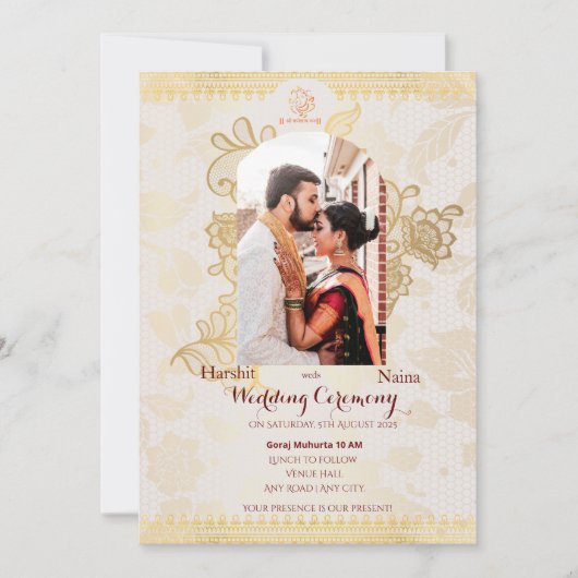 Invitation de mariage indien (Devant)