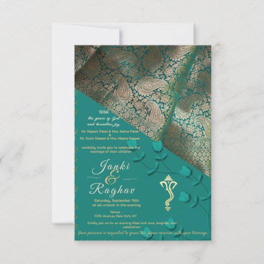 Invitation de mariage indien (Devant)