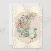 Invitation de mariage indien à motif arabe de paon (Dos)