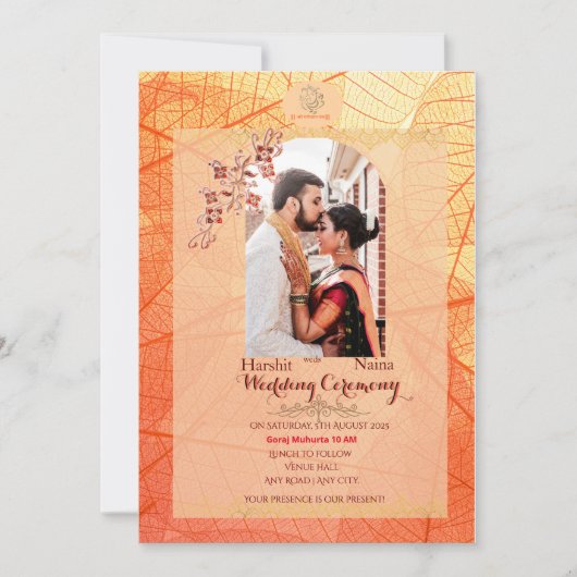 Invitation de mariage indien avec code QR (Devant)
