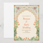 Invitation de mariage indien Carte d'invitation de (Devant / Derrière)