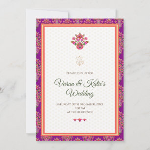 Invitation de mariage indien comme invitation hind