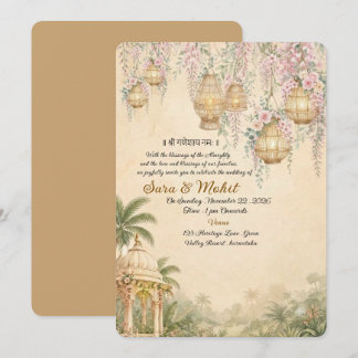 Invitation de mariage indien élégante