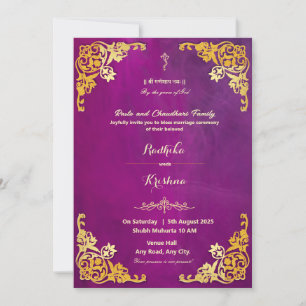 Invitation de mariage indien Ganesha hindou