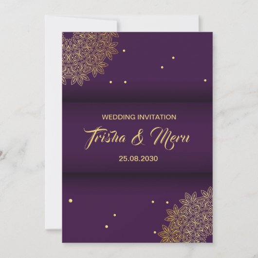 Invitation de mariage indien Mandala ethnique (Devant)