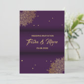 Invitation de mariage indien Mandala ethnique (Debout devant)