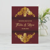Invitation de mariage indien Mandala ethnique (Debout devant)