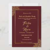 Invitation de mariage indien Mandala ethnique (Dos)