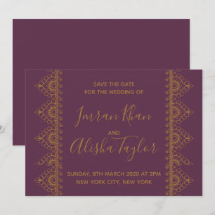 Invitation de mariage indien Mehendi pour annoncer