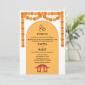 Invitation de mariage indien moderne (Debout devant)