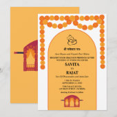 Invitation de mariage indien moderne (Devant / Derrière)