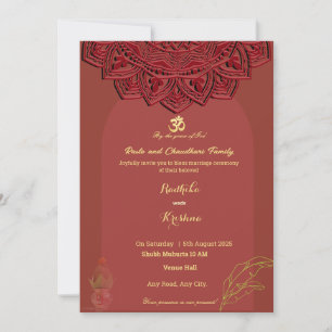 Invitation de mariage indien moderne et vibrant