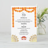 Invitation de mariage indien moderne unique (Debout devant)