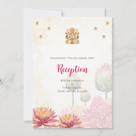 Invitation de mariage indien numérique Mariage hin (Devant)