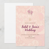 Invitation de mariage indien numérique mariage hin (Devant / Derrière)