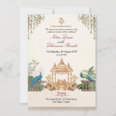 Invitation de mariage indien Royal Peacock (Dos)