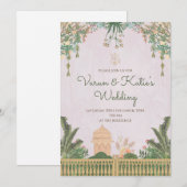Invitation de mariage indien sous forme de carte d (Devant / Derrière)