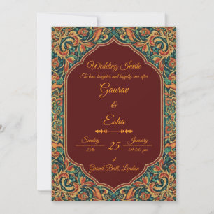 Invitation de mariage indien (version moghole)
