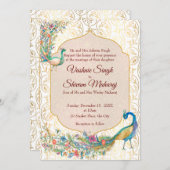 Invitation de mariage indienne à motif arabe de pa (Devant / Derrière)