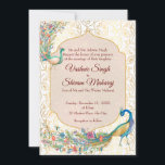 Invitation de mariage indienne à motif arabe de pa<br><div class="desc">Invitation de mariage indienne à motif arabe de paon.</div>