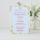 Invitation de mariage indienne bleu ciel (Debout devant)