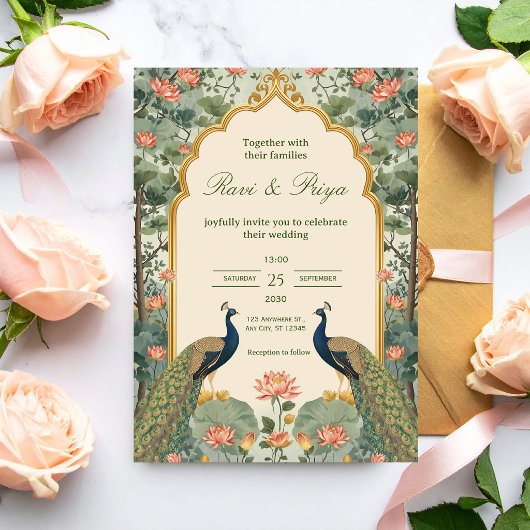 Invitation de mariage indienne Pichwai de luxe