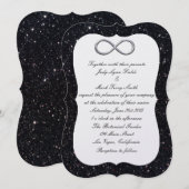 Invitation de mariage Infinity Argent Pailleté Noi (Devant / Derrière)