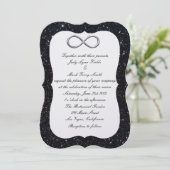 Invitation de mariage Infinity Argent Pailleté Noi (Debout devant)