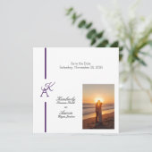 Invitation de mariage initiale de ligne minimalist (Debout devant)