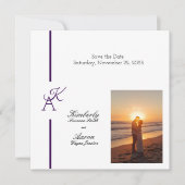 Invitation de mariage initiale de ligne minimalist (Devant)