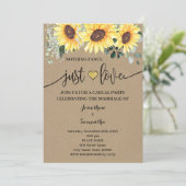 Invitation de Mariage Intime Tournesol Rien de Fan (Debout devant)