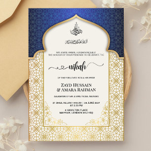 Invitation de mariage islamique 6 couleurs toniq