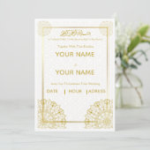 Invitation de mariage islamique dorée Bismillah ar (Debout devant)
