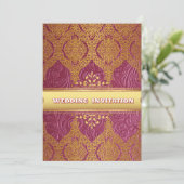 Invitation de mariage islamique florale à texture  (Debout devant)