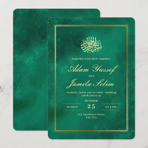 Invitation de mariage islamique, mariage vert émer