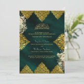Invitation de mariage islamique ottomane de luxe É (Debout devant)