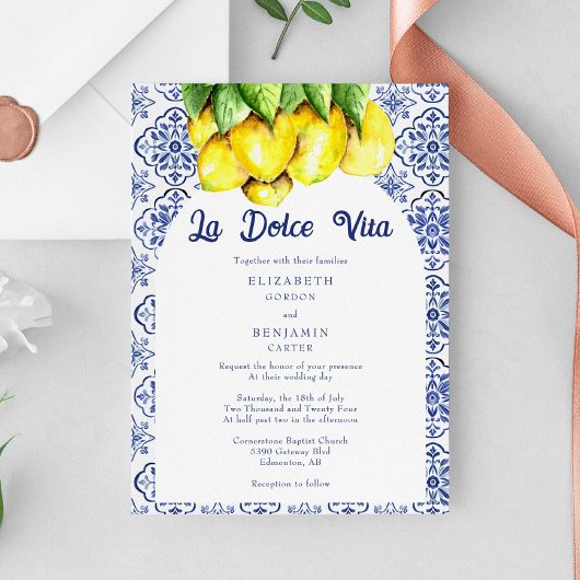 Invitation de mariage italienne Lemon La Dolce Vit
