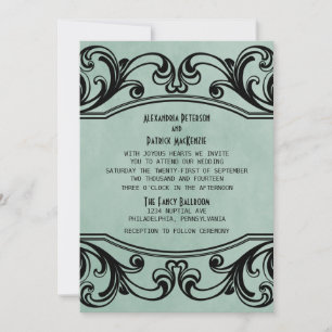 Invitation de mariage Jade Vintage Swirls