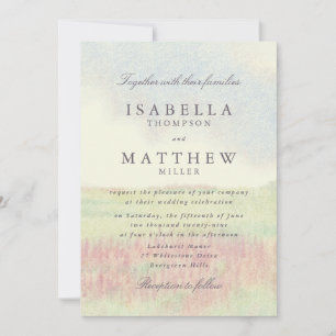 Invitation de mariage jardin aquarelle pastel