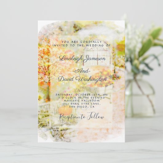 Invitation de mariage Jardin d'automne (Debout devant)